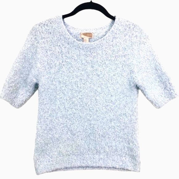 Forever 21 Short Sleeve Round Neck Eyelash Sweater Size Medium - Picture 1 of 5